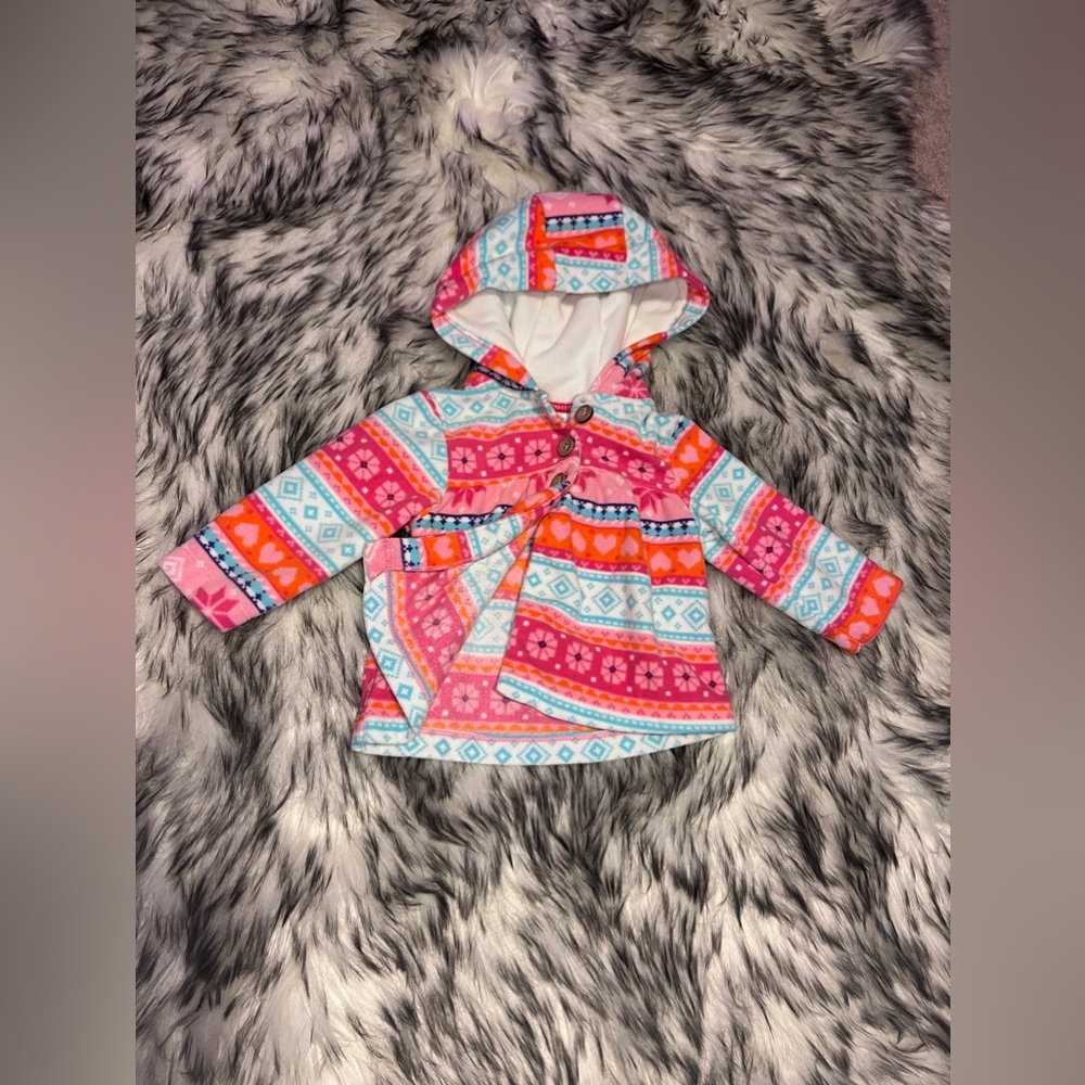 Carter’s Colorful Fleece Hooded Sweater 6M